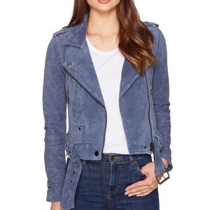 Blank NYC Slate Blue Suede Moto Jacket